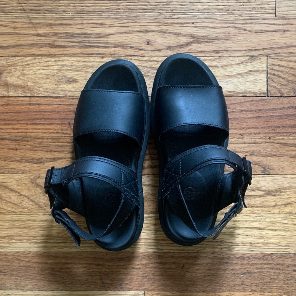 Dr Martens Black Leather Voss Sandals